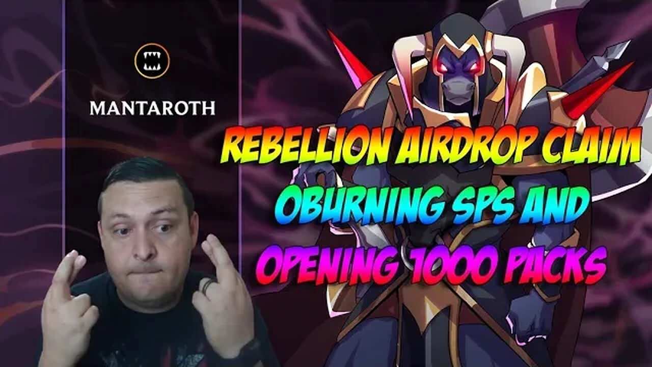 Rebellion Live Airdrop Claim, SPS Burn, and 1000 Pack Opening.