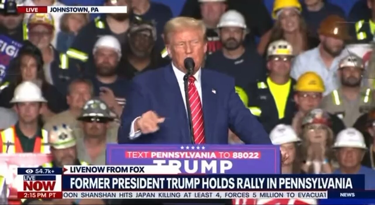 FORMER PRESIDENT TRUMP HOLDS RALLY IN PENNSYLVANIA