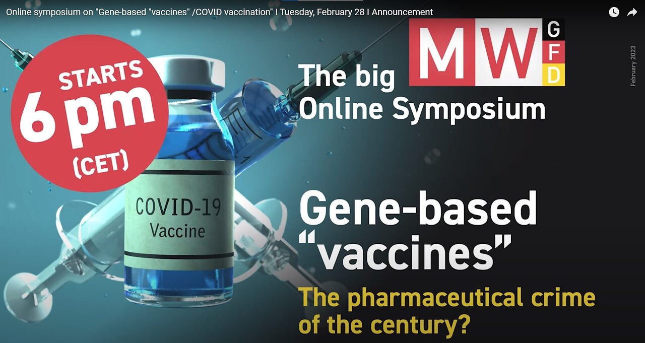 Online symposium on "Gene-based "vaccines" /COVID vaccination" I Tuesday, February 28 I Announcement