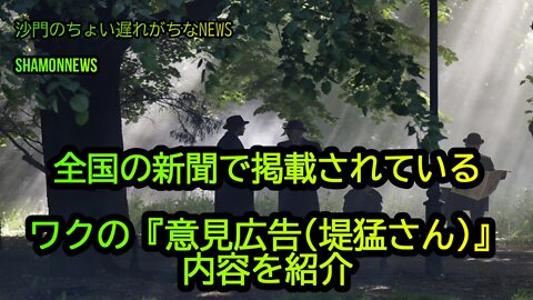 全国の新聞で掲載された『ワクチン意見広告(堤猛さん))』が熱い(沙門のちょい遅れがちなNEWS)