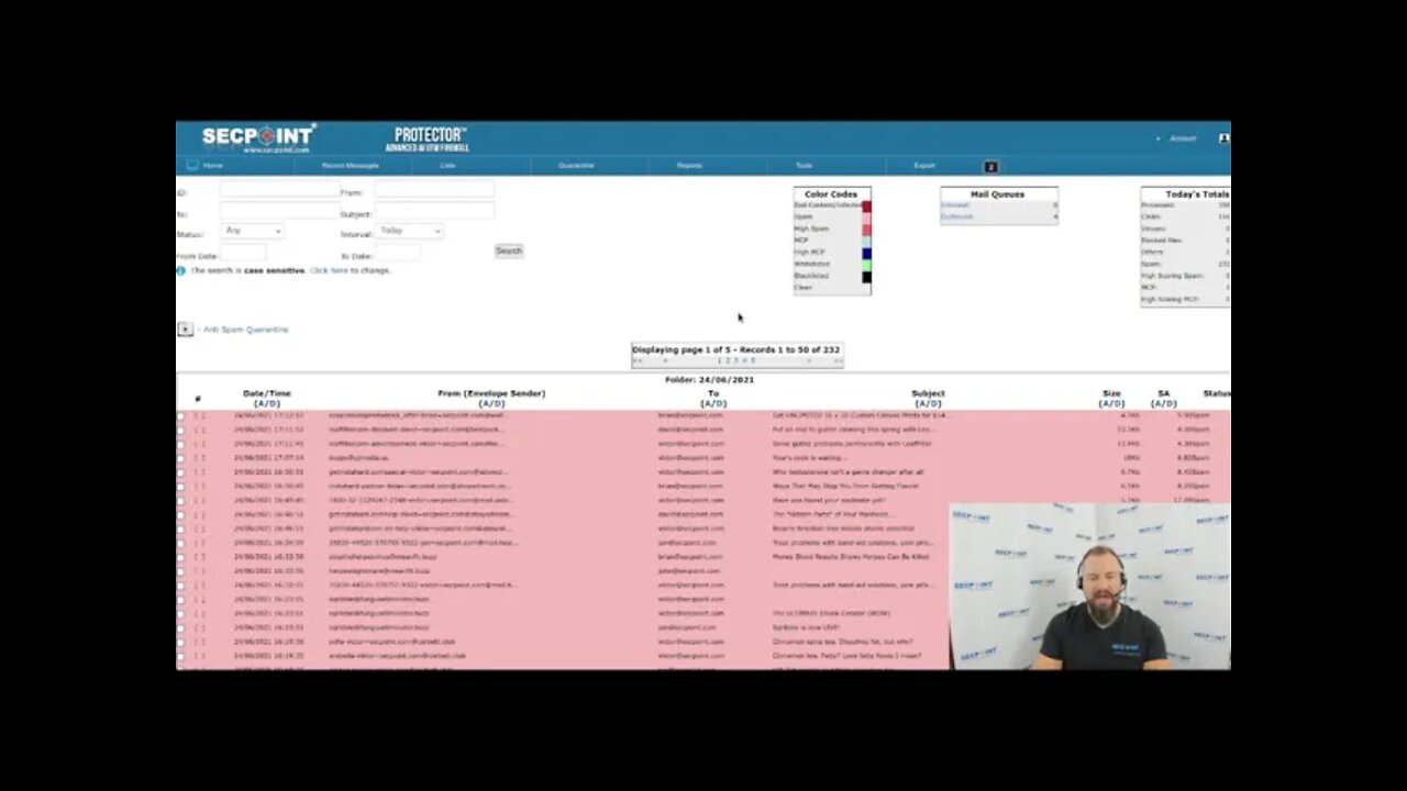 SecPoint Protector V58 Anti Spam Email Archive