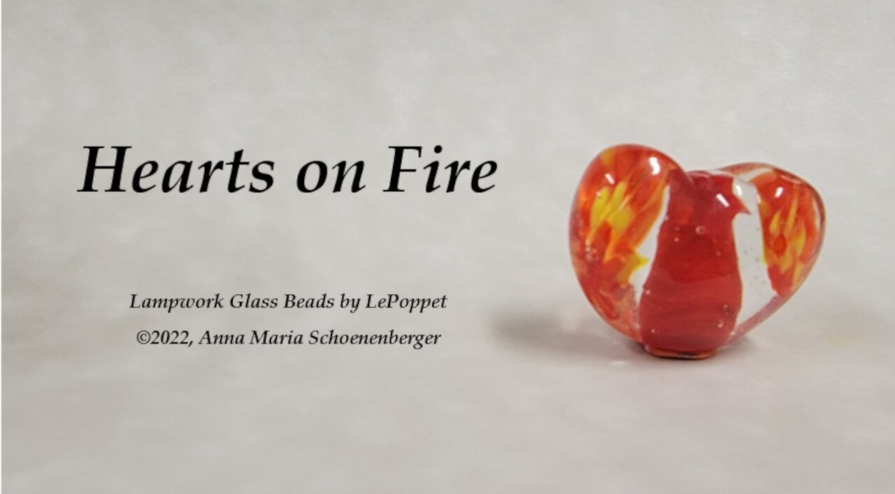 Lampwork Glass Beads: Hearts on Fire