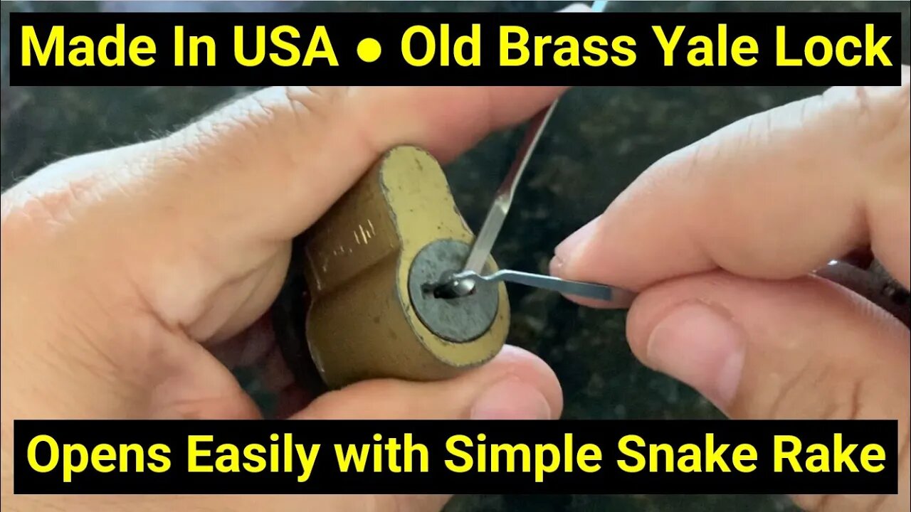 🔒Lock Picking ● Brass Yale Lock Opens Easily With Simple Snake Rake