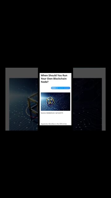 When Should You Run Your Own Blockchain Node? #cryptomash @AltcoinDaily @BitBoyCrypto