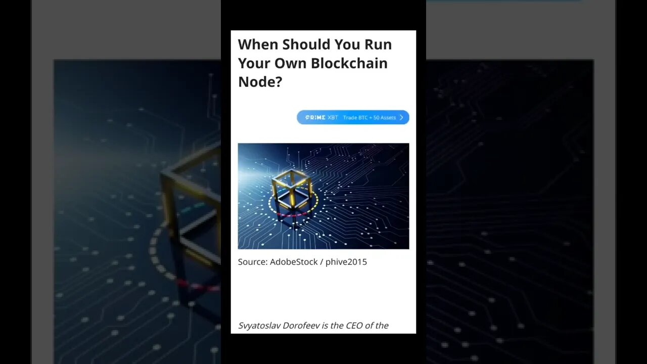 When Should You Run Your Own Blockchain Node? #cryptomash @AltcoinDaily @BitBoyCrypto