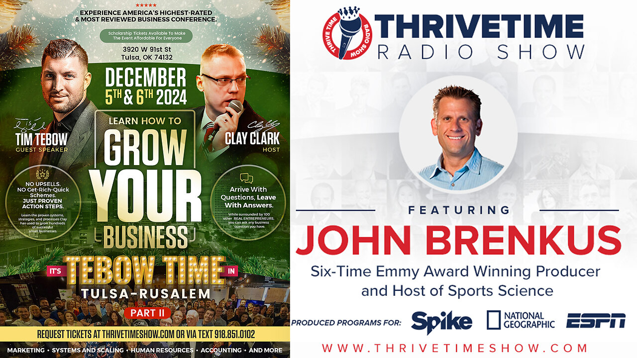 Business Conference | The Difference Between Good & Great? + Pattern Recognition 101 + 6X Emmy Winner & ESPN Sports Science Founder, John Brenkus | Join Tebow At Clay Clark's 2-Day Business Workshop! (Dec 5-6)