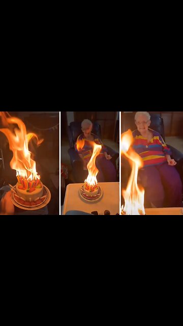 Grandson makes birthday cake for grandma with 90 candles