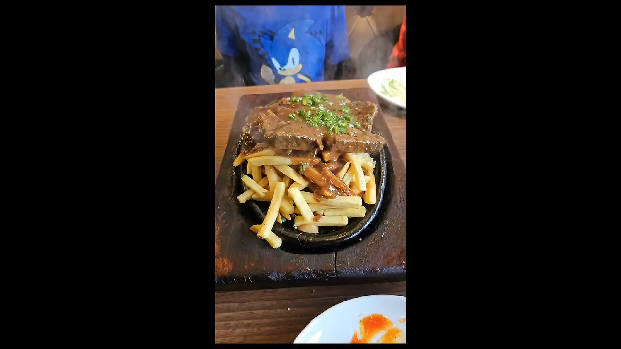 Lamb steak with fries