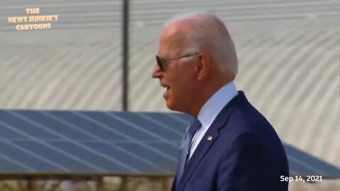Just Biden walking to his next teleprompter set.