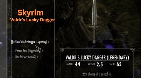 Skyrim - Unique Items - How to get Valdr's Lucky Dagger