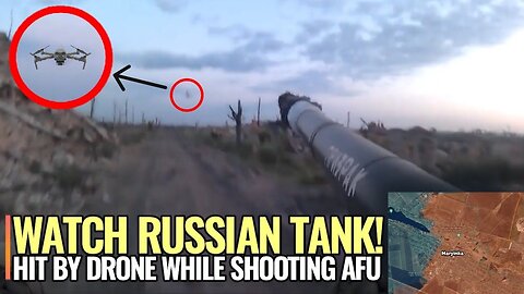 Hit by a drone, Russian tank even shelled Ukrainian positions in Maryinka
