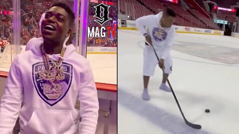 Kodak Black Shows Off His Hockey Skills After Turning Up At Florida Panthers Game! 🏒