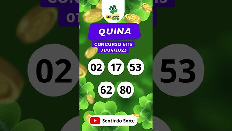 🍀 Resultado QUINA 6115 | 01/04/23 | Sentindo Sorte #shorts