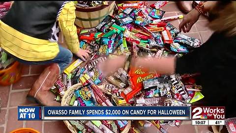 Owasso family spends $2000 on candy for halloween