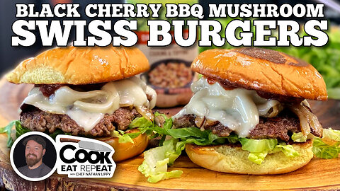 Black Cherry BBQ Mushroom Swiss Burgers | Blackstone Griddles