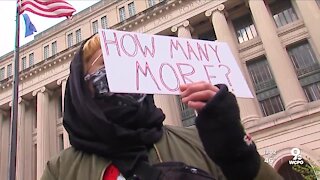 Anti-police violence rally draws dozens of protesters at HamCo Courthouse