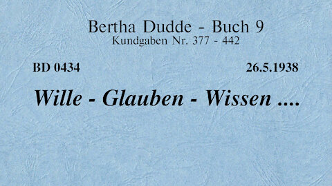 BD 0434 - WILLE - GLAUBEN - WISSEN ....