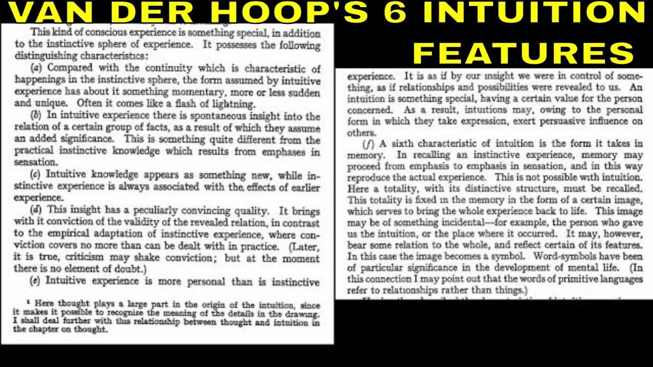 Intuition: 6 Features of it by Dr Johannes van der Hoop (1937*) & How I Define Jungian Functions