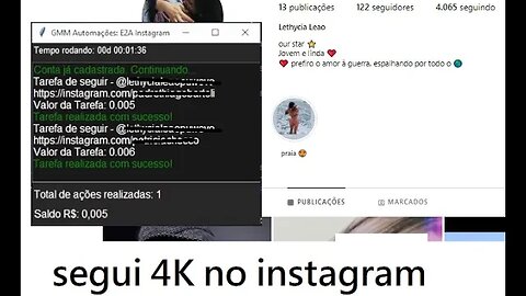 Bot para Instagram. Automação GMM.