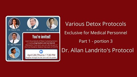 Doctor's Detox Protocol for VI Part 1 with Dr. Allan Landrito