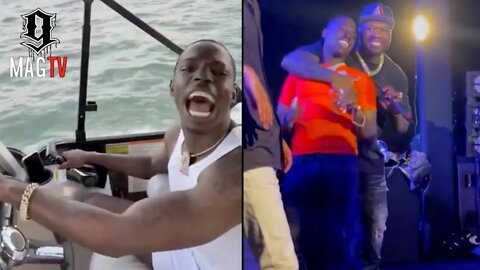 Bobby Shmurda Rips Waves In Miami Speed Boat After Performing Wit 50 Cent! 🛥