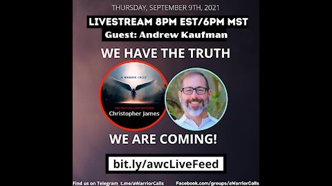 THURSDAY SEPTEMBER 9, 2021 LIVESTREAM - DR. ANDREW KAUFMAN