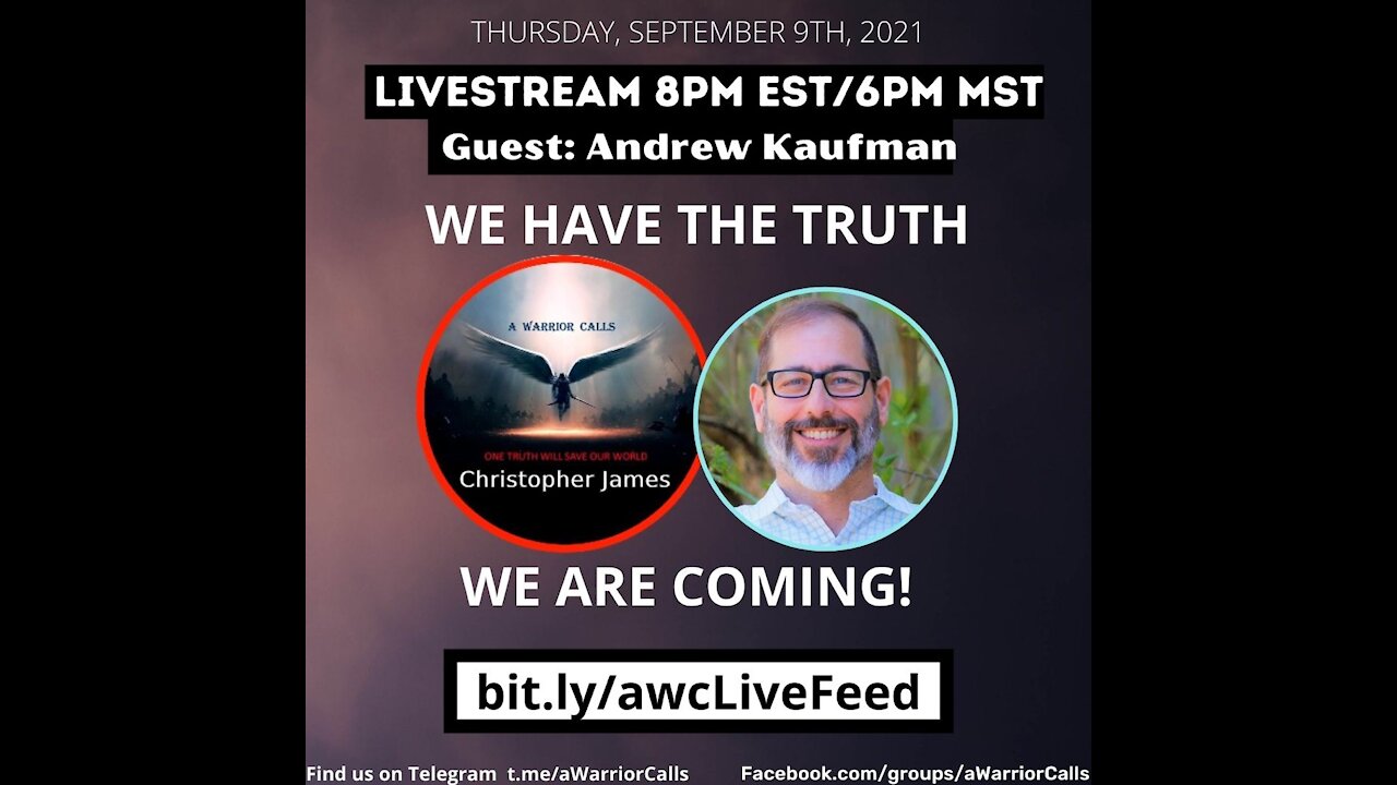 THURSDAY SEPTEMBER 9, 2021 LIVESTREAM - DR. ANDREW KAUFMAN