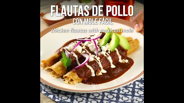 Chicken Flutes with Easy Mole