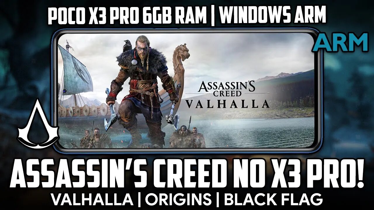 TESTANDO ASSASSIN'S CREED NO POCO X3 PRO! | Windows ARM Poco X3 Pro