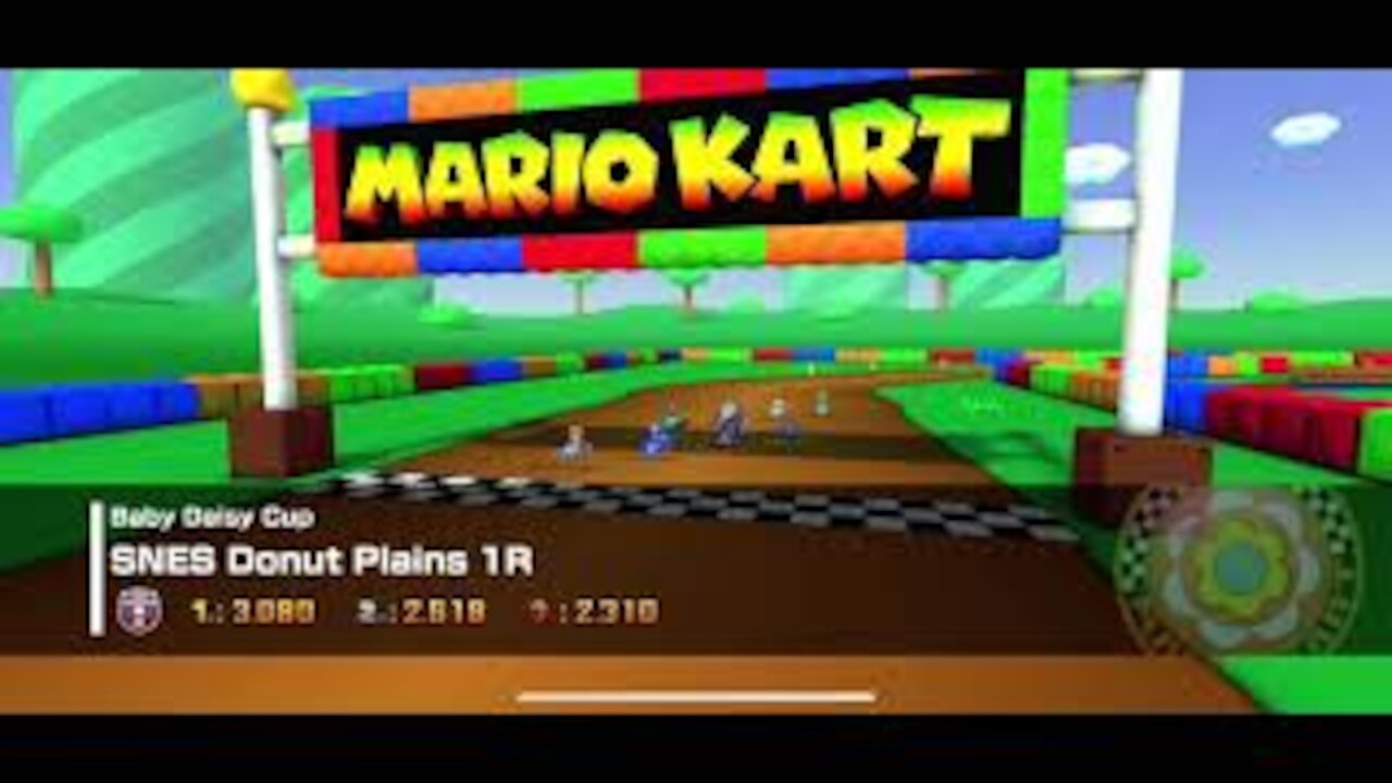 Mario Kart Tour - SNES Donut Plains 1R Gameplay