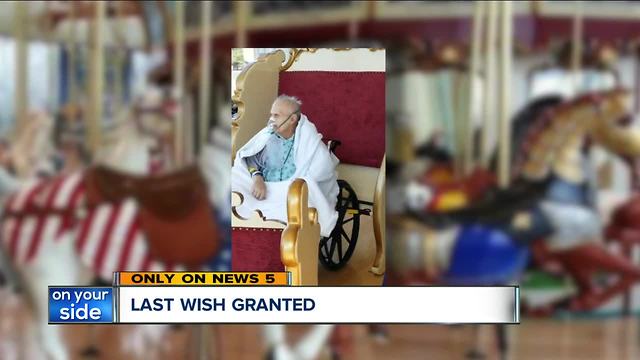 Doctors, nurses at Cleveland VA hospital help grant veteran's final wish to ride carousel