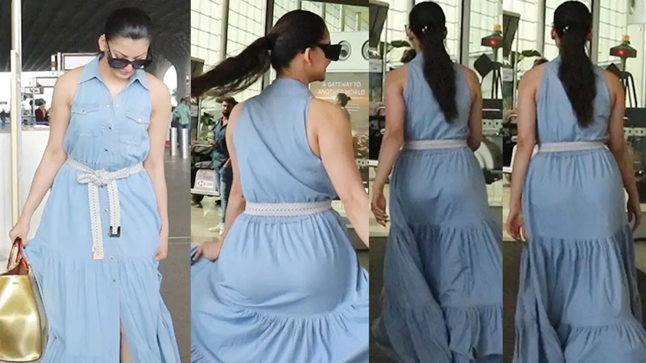 Uff Her Back 🍑😱 Urvashi Rautela Flaunts Her Huge Back While Dancing At Mumbai Airport