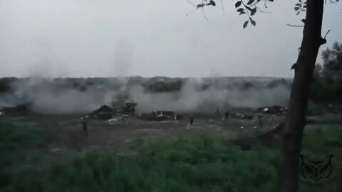 Operation of the 152 mm Msta B howitzer battery on Ukrainian positions