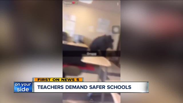 Akron teachers hold "Safe School Rally" after being assaulted by students, upset with how district is handling discipline