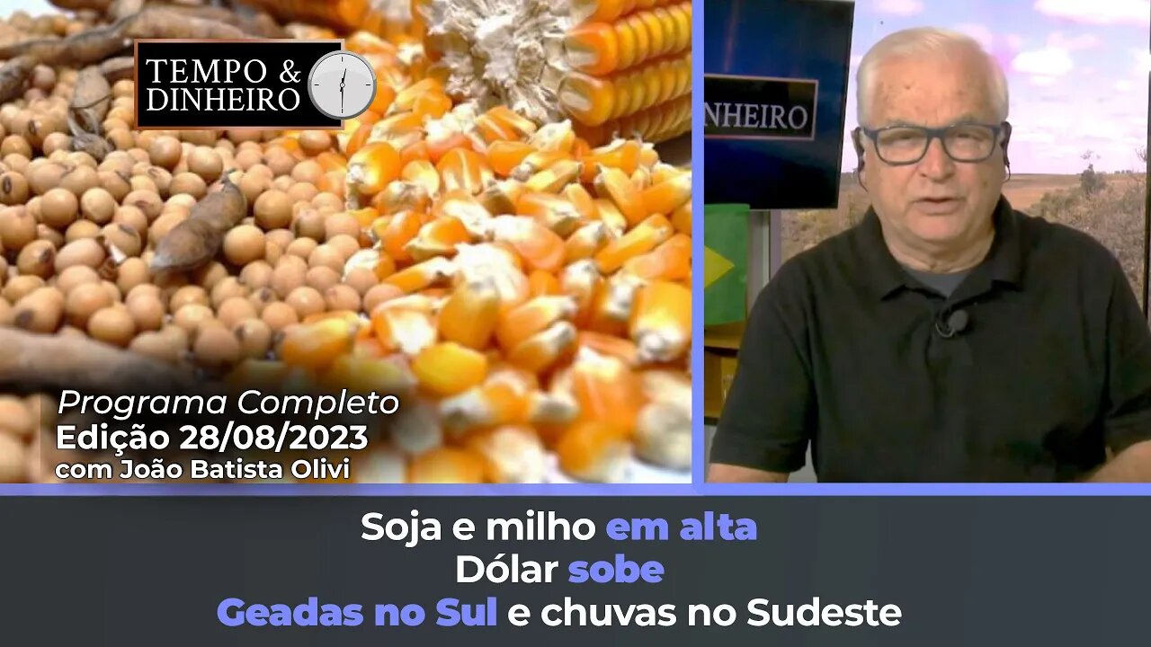 Soja e milho em alta a espera do USDA. Dólar sobe . Geadas no Sul e chuvas previstas para Sudeste.