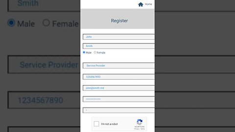 Registration form