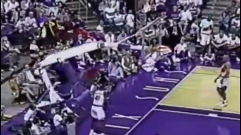 Darryl Dawkins and Shaq breaking backboards.