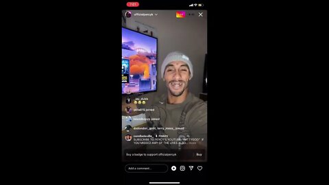PERCY KEITH WITH A PEP TALK ON LIVE