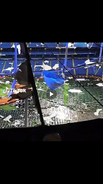 This is devastating. Tropicana field (which was being used as a shelter) roof was destroyed...