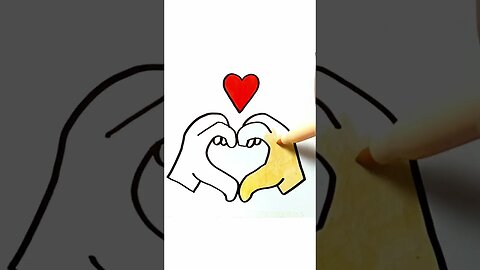 How to Draw and Paint the Heart Hands Symbol
