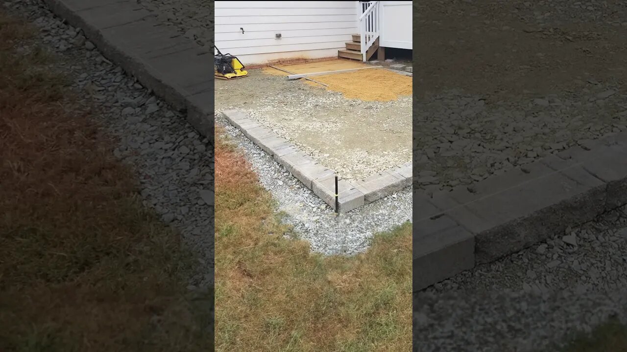 Building a paver patio time lapse 🧱#shorts