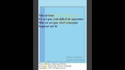 Não desista eu sei que está difícil, ore a Deus! [Poesia] [Frases e Poemas]