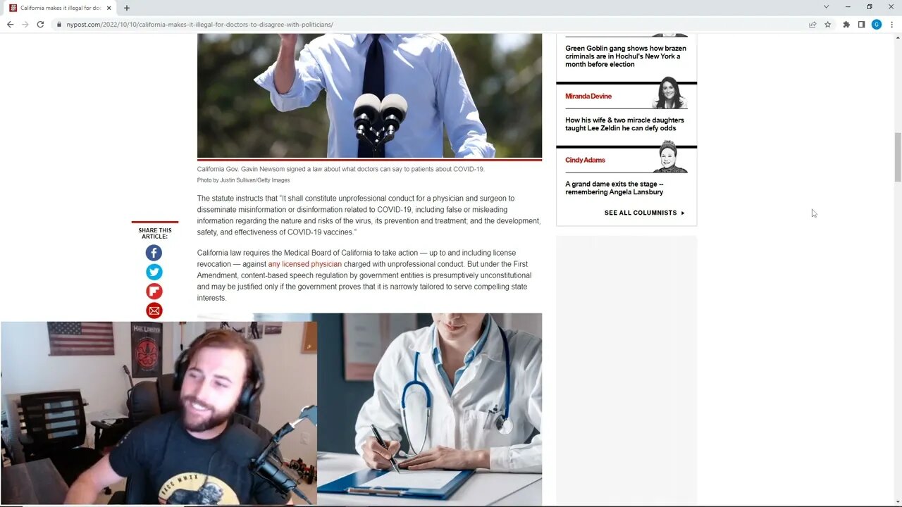 California Will Punish Doctors That Don't Share Same Opinion As Government