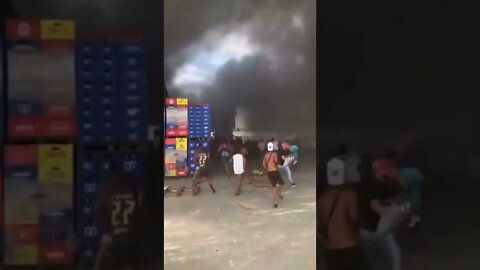 Warehouses at Rio de Janeiro's main food distribution center are on fire in Brazil