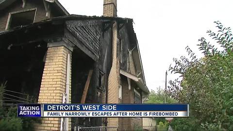 Home with six kids inside firebombed on Detroit's west side