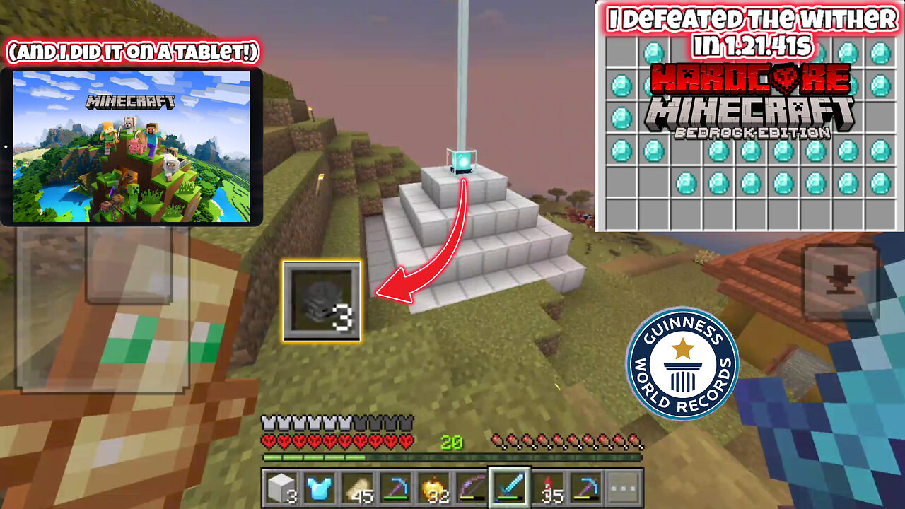 How I Became the 1st Person in the world to defeat the Wither in 1.21.41s Hardcore Minecraft Bedrock
