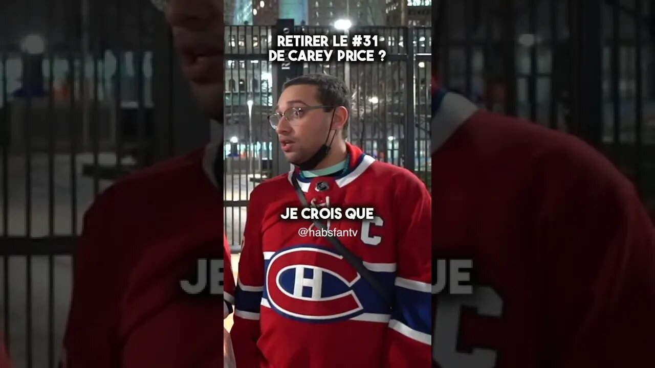 Retirer le #31 de Carey Price, OUI ou NON?