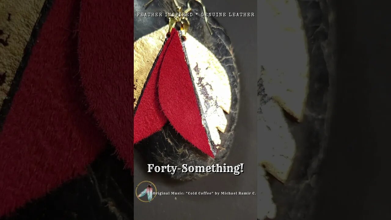 FORTY SOMETHING, 2 inch, leather feather earrings pair