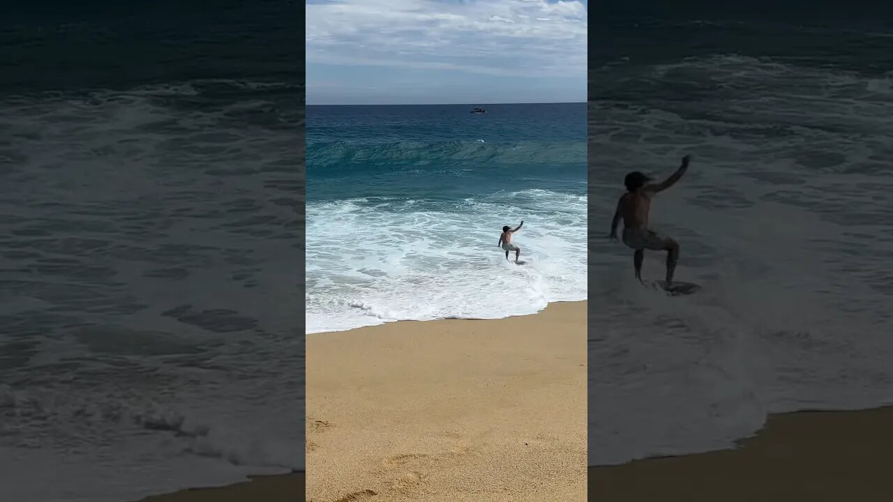 Skimboarders ATTEMPT TO RIDE BIG SHOREBREAK