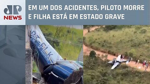 Dois aviões de pequeno porte caem em curto espaço de tempo na Região Metropolitana de BH